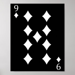 Karo Neun (9) Pokerkarte Spielkarte Poster