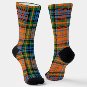 Karo Orange Grün Kariert Rustikal Helles Tartan Socken