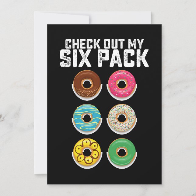 Karo-Out-Fitness für mein Sixpack-Paket Donut Gym  Einladung (Vorderseite)
