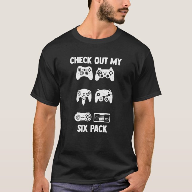 Karo-Out meines Sixpack Video-Gamecontrollers T-Shirt (Vorderseite)