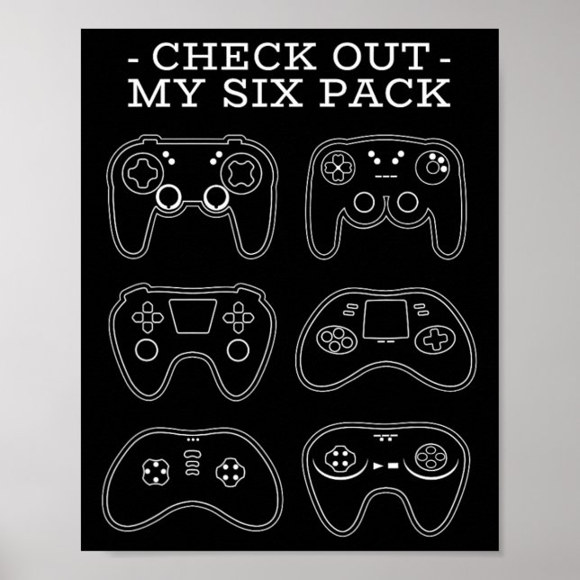 Karo Out My Six Pack - Funny Gamer Video Game Plan Poster (Vorne)