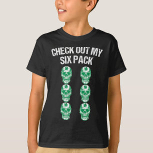 Karo Out My Six Pack St Patricks Day Skull Shamro T-Shirt