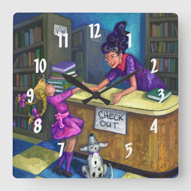 Karo-Out Quadratische Wanduhr (Vorderseite)