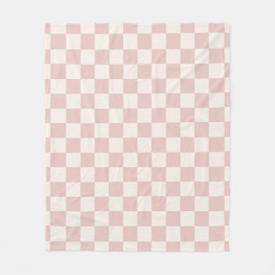 Karo Pale Beige Checked Pattern Checkerboard Fleecedecke