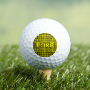Karo Pattern Black Gold Sport Spaß Golfball