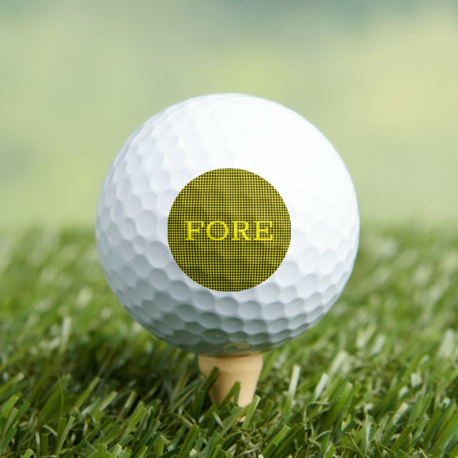 Karo Pattern Black Gold Sport Spaß Golfball (Insitu T-Shirt)