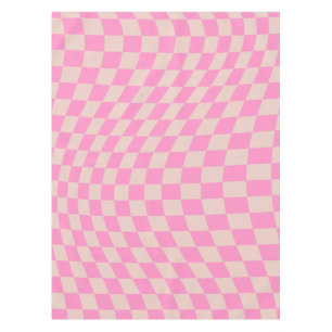 Karo-Patternterpfirsiche und rosa Vorlagenkarton Tischdecke