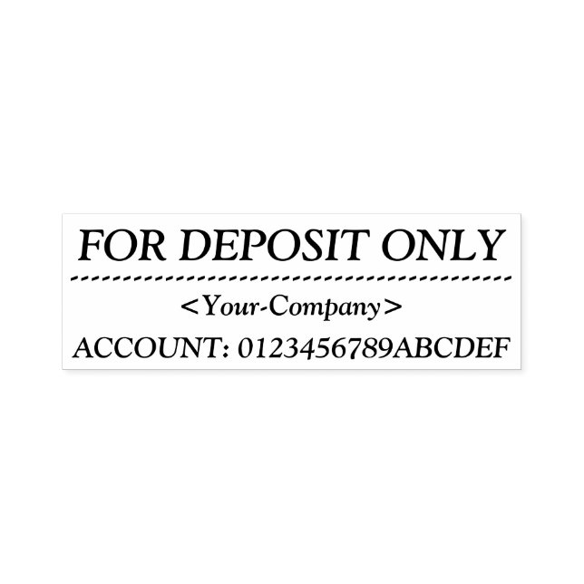 Karo-Restriktive Indorsement + Name Kautschuk-Brie Permastempel (Design)