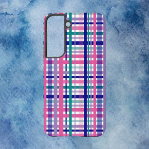 Karo Rosa Türkis Marineblau Lila Samsung Galaxy Hülle