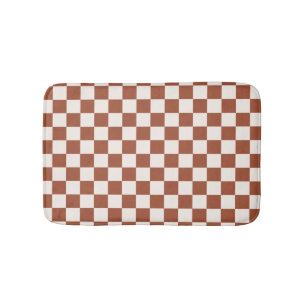 Karo Rust Checked Terracotta Checkerboard Badematte