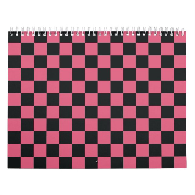 Karo-Schachbrett für rosa und schwarze Muster Kalender (Titelbild)