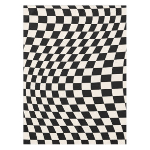 Karo Schwarz-Creme-Weiß-Muster-Karton Tischdecke