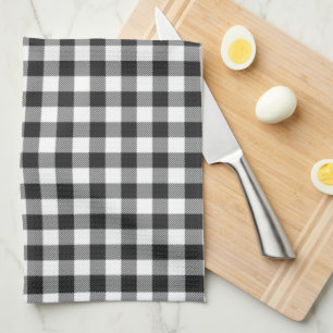 Karo Schwarz Weiß Büffel Karo Tartan Geschirrtuch