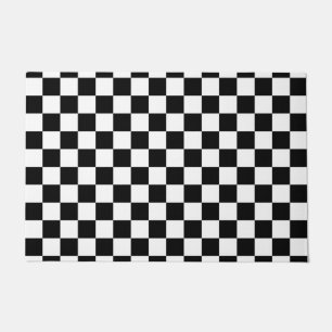 Karo Schwarz-weiß Checked Patches Fußmatte