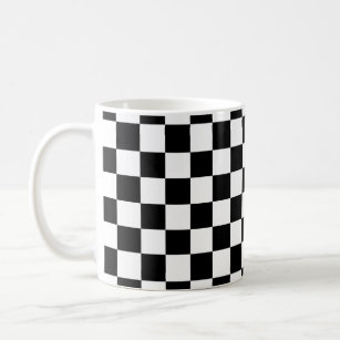 Karo Schwarz-weiß Checked Patches Kaffeetasse