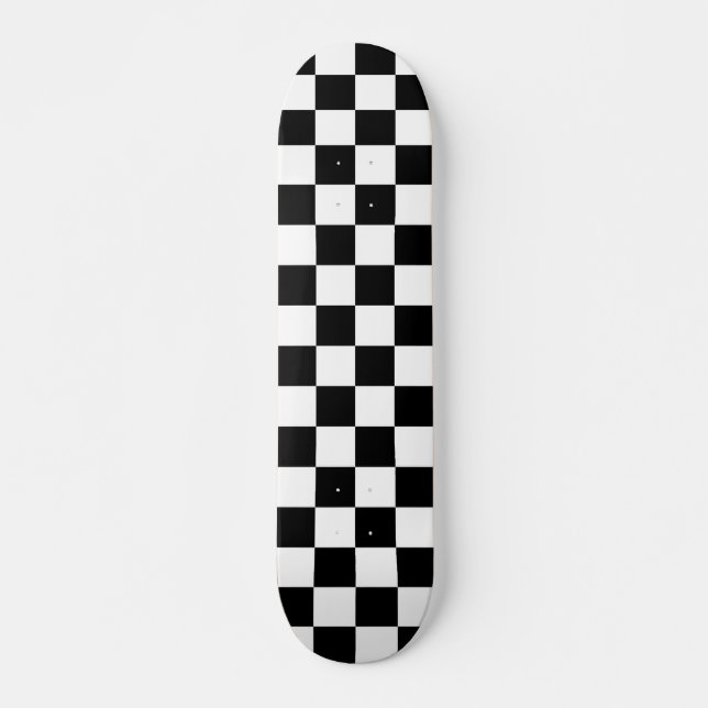 Karo Schwarz-weiß Checked Patches Skateboard (Vorne)
