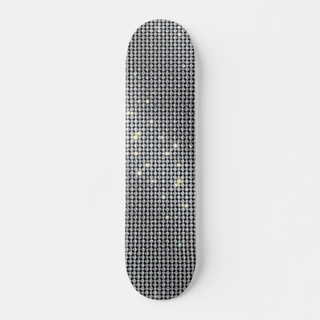 Karo-Skateboard, brillanter Skate, weißer Kristall Skateboard (Vorne)