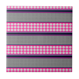 Karo Stripes Harlequin Mixed Pattern Design Fliese