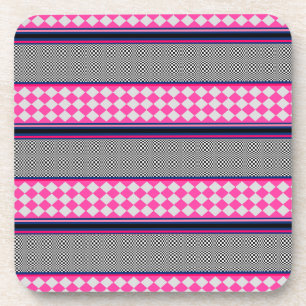 Karo Stripes Harlequin Mixed Pattern Design Getränkeuntersetzer
