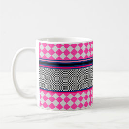 Karo Stripes Harlequin Mixed Pattern Design Kaffeetasse