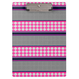 Karo Stripes Harlequin Mixed Pattern Design Klemmbrett
