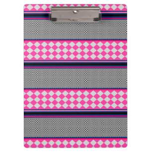 Karo Stripes Harlequin Mixed Pattern Design Klemmbrett
