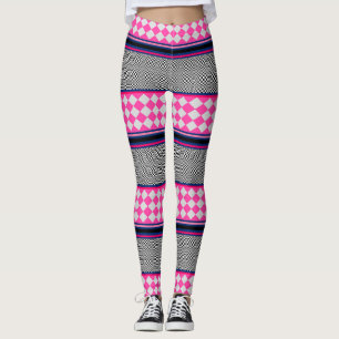Karo Stripes Harlequin Mixed Pattern Design Leggings