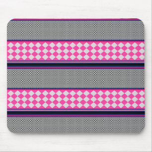 Karo Stripes Harlequin Mixed Pattern Design Mousepad