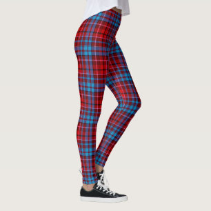 Karo-Tartan-Design in Burgund, Blau und Rot Leggings