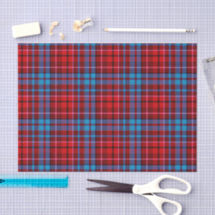 Karo Tartan Design in Burgunderrot Blau Rot Seidenpapier