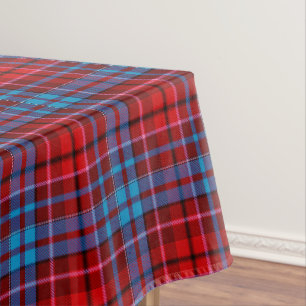 Karo Tartan Design in Burgunderrot Blau Rot Tischdecke