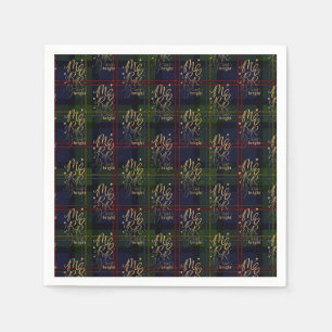 Karo-Tartan Frohe und strahlende Weihnachtsfeierta Serviette