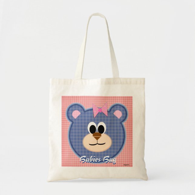 Karo Teddy Bear Babies Bag (pink) Tragetasche (Vorne)