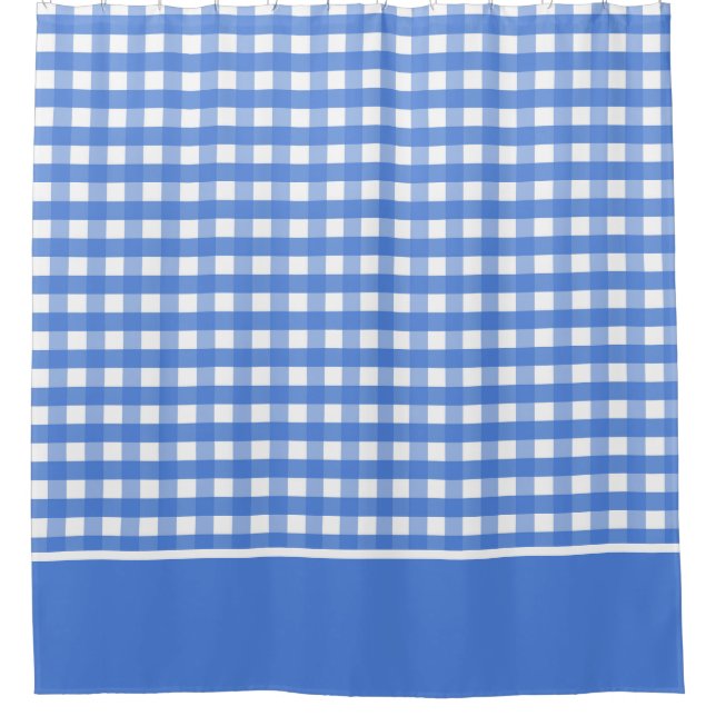 Karo von French Blue und White Gingham Duschvorhang (Vorderseite)