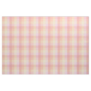 Karo von Pastell Spring in Pinks Yellows und Orang Stoff