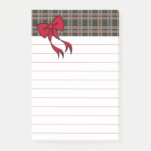 Karo-Weihnachts-Schleife Post-it-Notiz-Geschenk Post-it Klebezettel