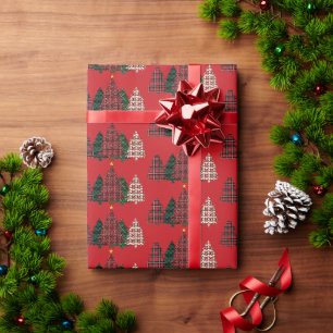 Karo-Weihnachtsbaum-Verpackungspapier Geschenkpapier