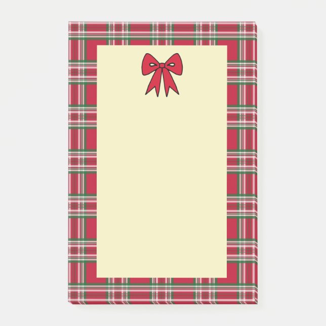 Karo-Weihnachtsbrief-Papier für die Feiertage Post-it Klebezettel (Vorderseite)