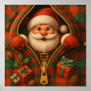 Karo-Weihnachtsmann-Weihnachtsdesign  Poster