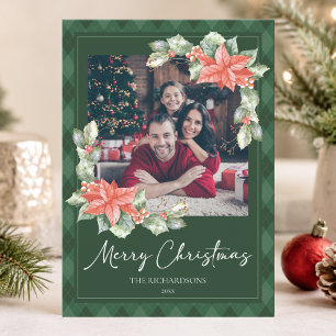 Karo-Weihnachtsmann-Zollfoto-Weihnachten Feiertagskarte