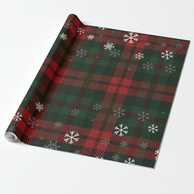 Karo-Wintermuster Geschenkpapier (Ungerollt)