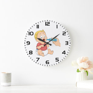 Karo zur Kindertemperatur Große Wanduhr