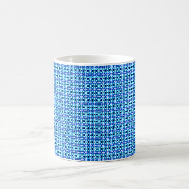 Karoartiges Blau Kaffeetasse (Mittel)