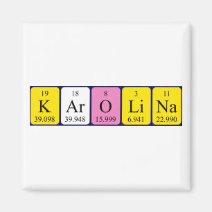 Karolina Periodensystem-Namenmagnet Magnet