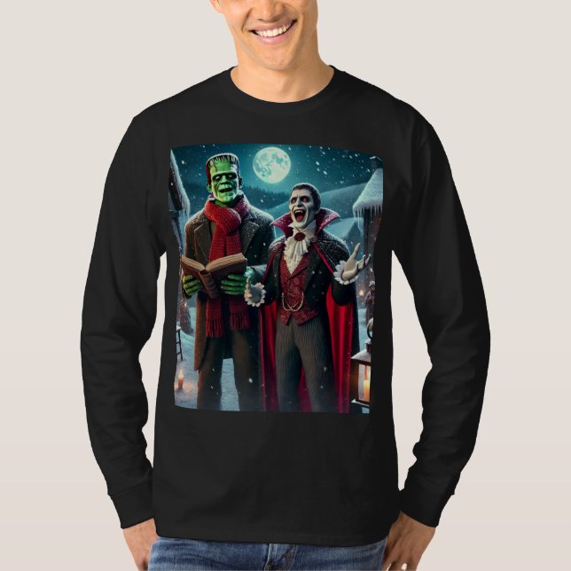 Karoling Frankensteins Monster und Dracula T-Shirt (Vorderseite)