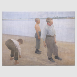 Károly Ferenczy - Jungen werfen Kieselsteine Seidenpapier