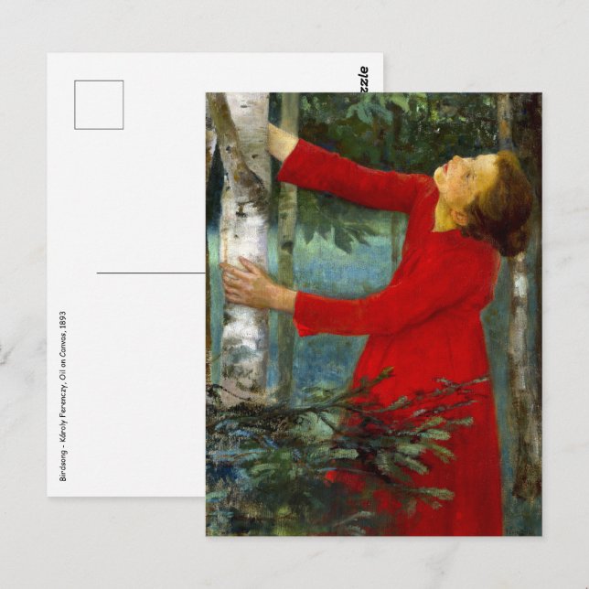 Károly Ferenczy - Vogelgesang Postkarte (Vorne/Hinten)