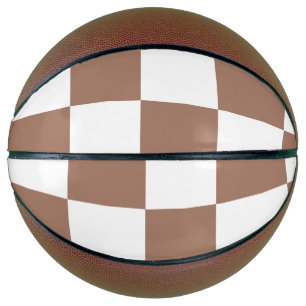 Karomuster in Weiß und Mocca-Mousse Basketball