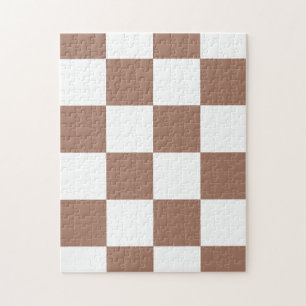 Karomuster in Weiß und Mokka-Mousse Puzzle