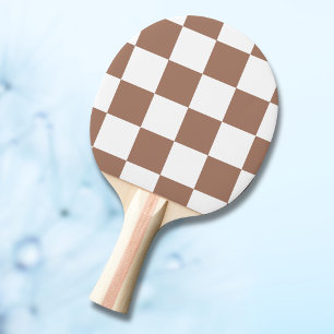 Karomuster in Weiß und Mokka-Mousse Tischtennis Schläger